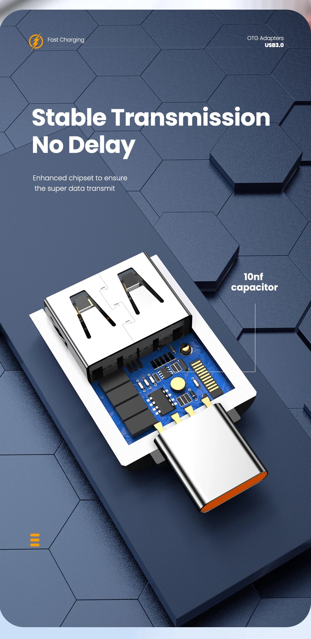 10A OTG USB 3.0 To Type C Adapter USB Female To Type c Male Fast Charging adadpter OTG USB C For Xiaomi Samsung Laptop PC - Smarsty