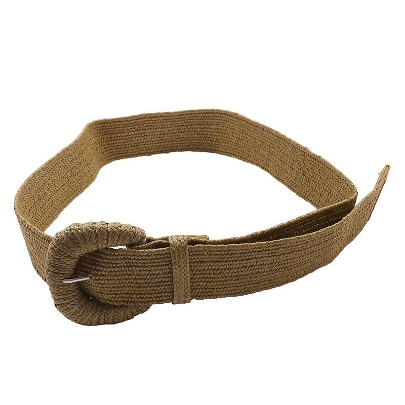 Retro Women Braided Wide Pin Buckle Belt Summer Fashion - Smarsty