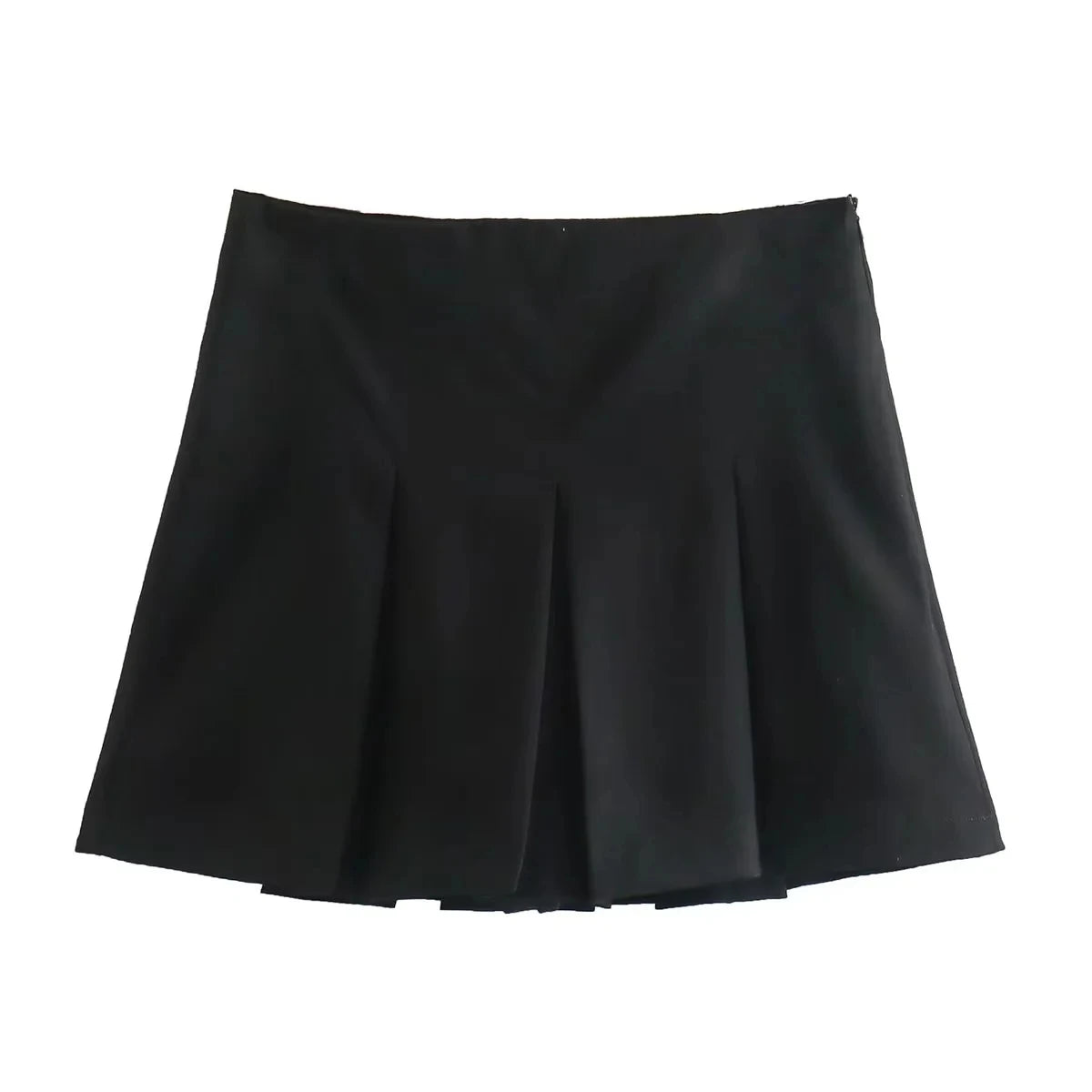 TRAFZA 2025 Spring Summer Women Casual Tierred Mini Skirts Fashion Vintage Solid High Wasit Ruffles Pleated Sexy Shorts Skirts - Smarsty