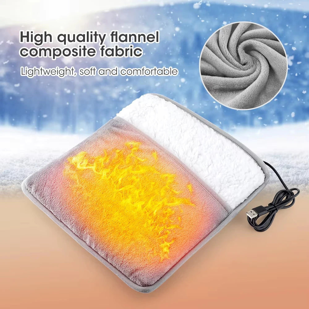 Winter Electric Foot Heating Pad USB Charging Soft Plush Washable Foot Warmer Heater Improve Sleeping Household Foot Warming Mat - Smarsty