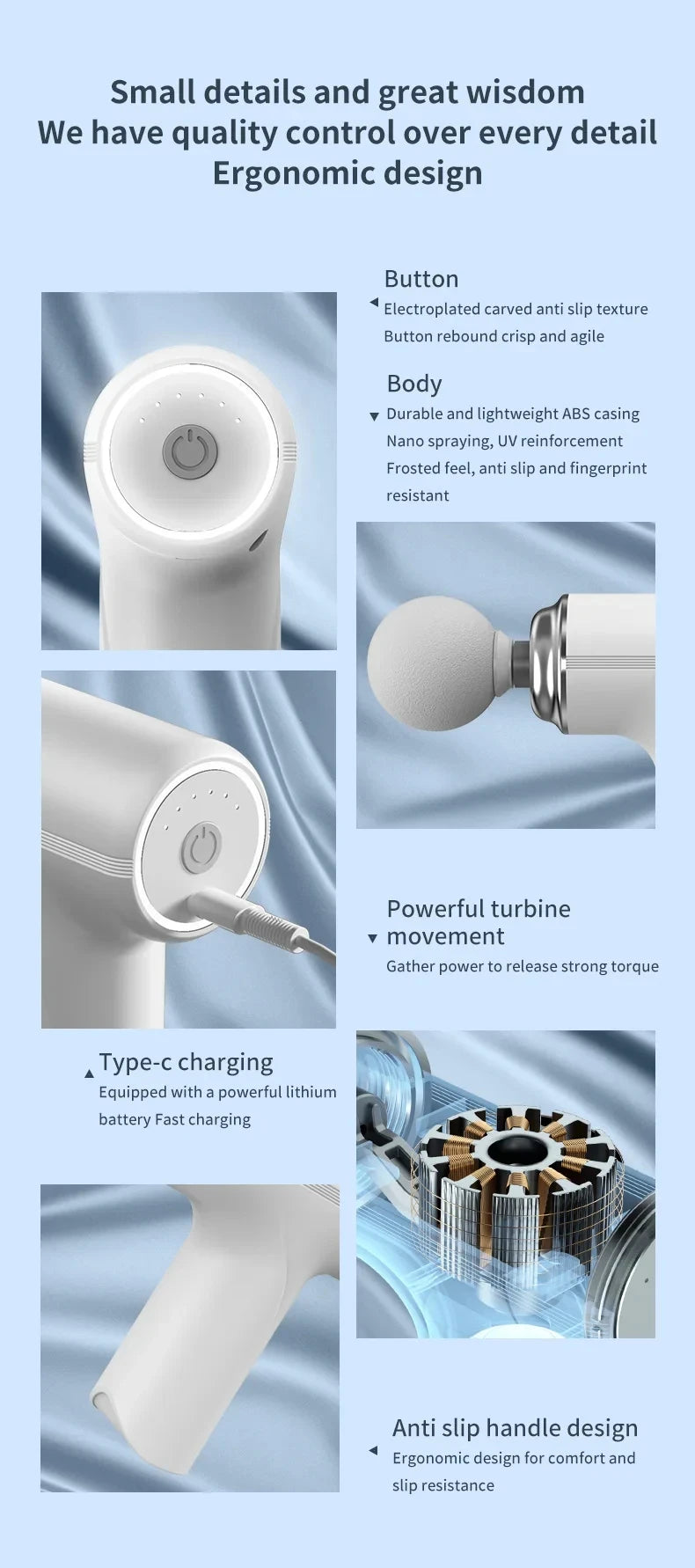 Portable Electric Massage Gun with Interchangeable Heads - Smarsty