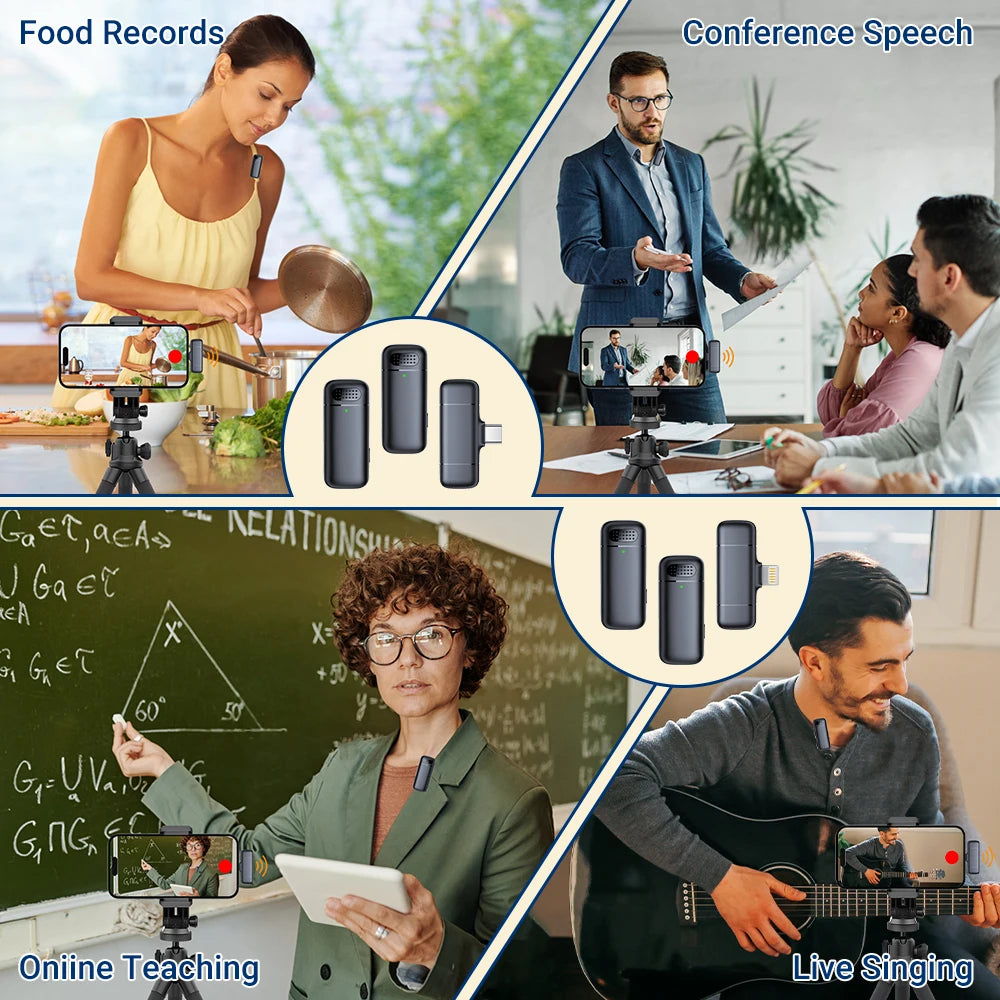 Wireless Lavalier Microphone with Charging Case for Clear Interviews - Smarsty