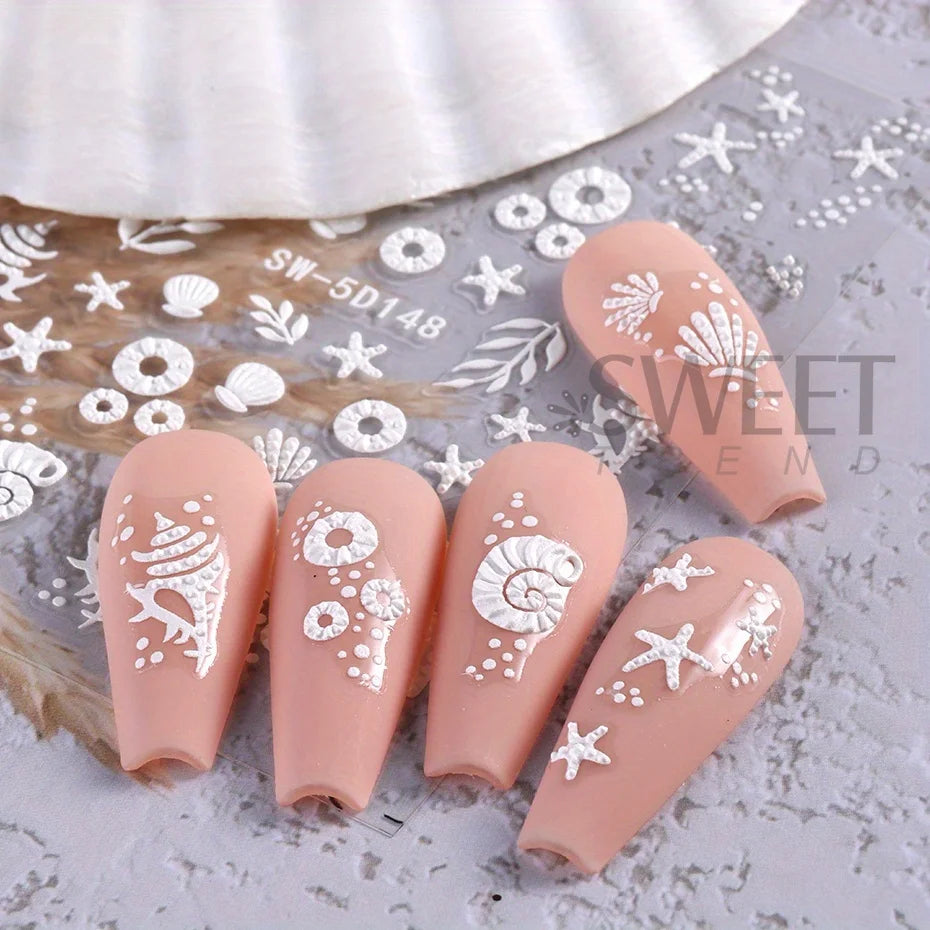 Summer Beach Jellyfish Nail Stickers for Unique Manicure - Smarsty