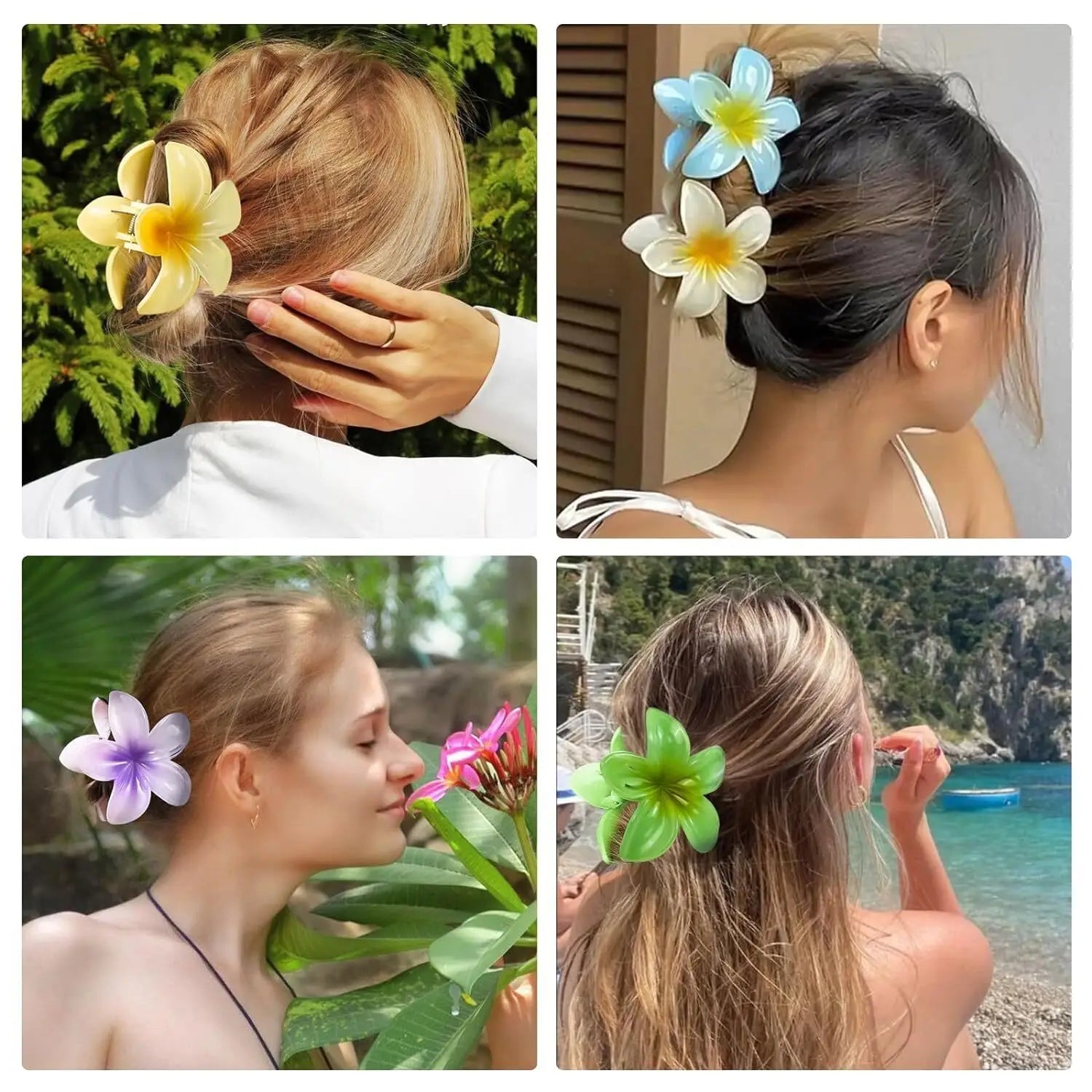 Hawaiian Gradient Hair Clips Flower Beach Vacation Style - Smarsty