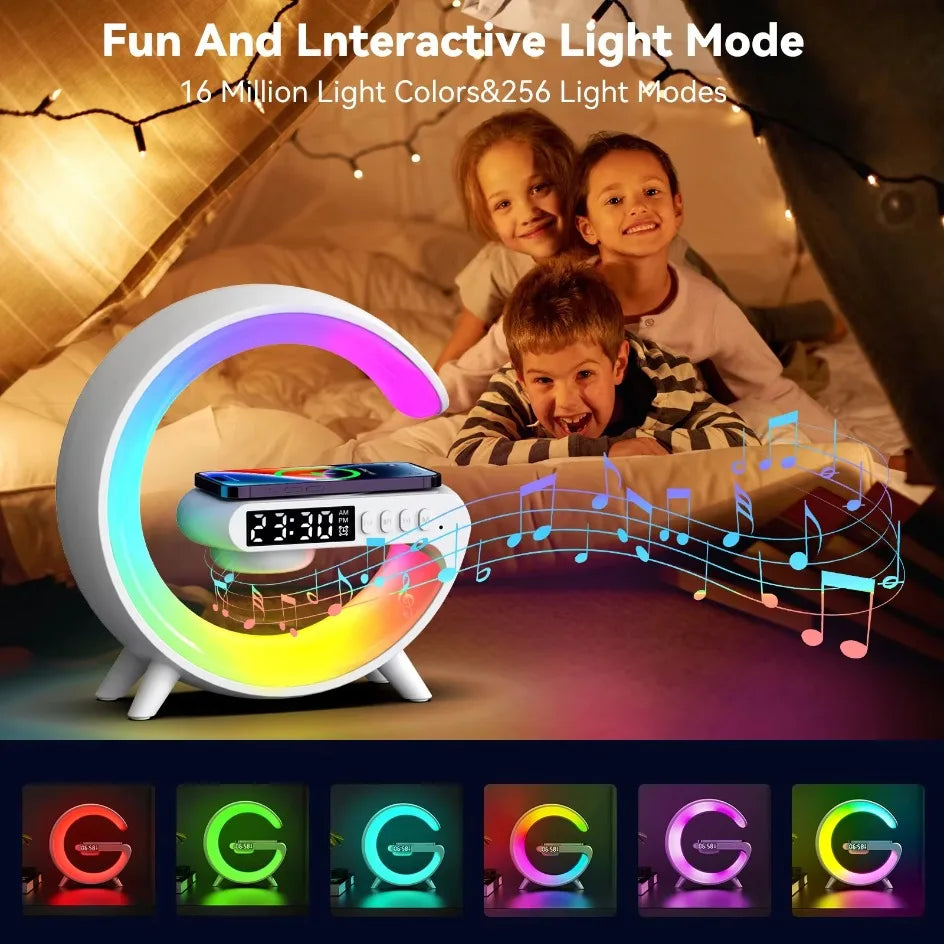 Wireless Charger Stand With Bluetooth Audio RGB Light - Smarsty