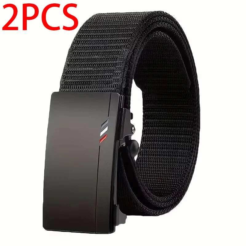 Mens Luxury Automatic Buckle Canvas Belt for Jeans - Smarsty