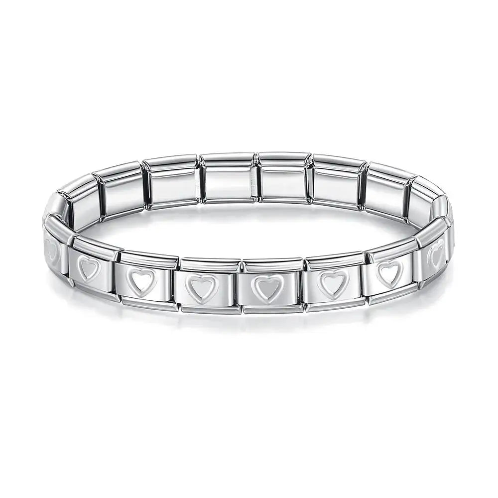 Italian Charm Stainless Steel Elastic Link Bracelet - Smarsty