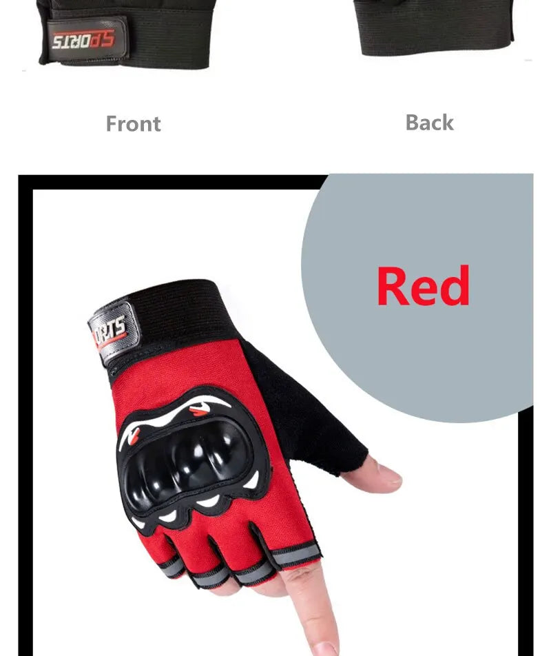 Men Half Finger Motorcycle Gloves Breathable Slip Resistant - Smarsty