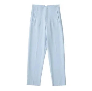 TRAFZA Women Elegant Solid Pencil Pants High Waist Pant For Women Casual Streetwear Woman Trousers Office Wear Chic Pant - Smarsty