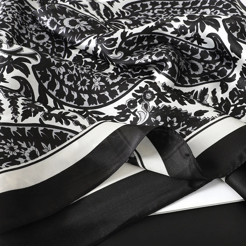 Silk Square Scarf for Women Summer Head Wrap - Smarsty