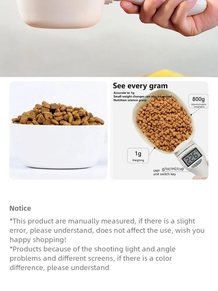 Pet Food Scale LCD Electronic Precision Weighing Tool Dog Cat Feeding Food Measuring Spoon Digital Display Kitchen Scale by Smarsty