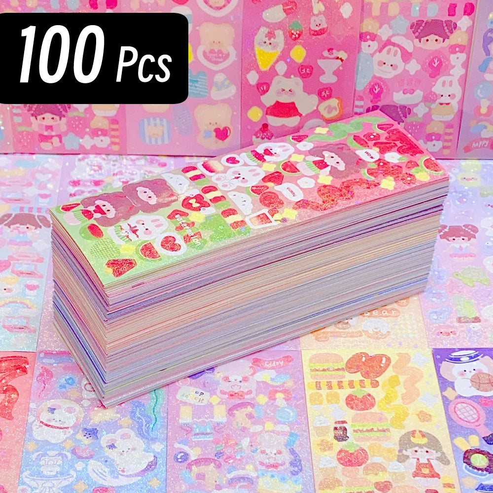 200p Kawaii Stickers for Kids Cute Stationary Aesthetic Diary Decoration Art Supplies Stickers for Scrapbooking Lot Korean Paper - Smarsty