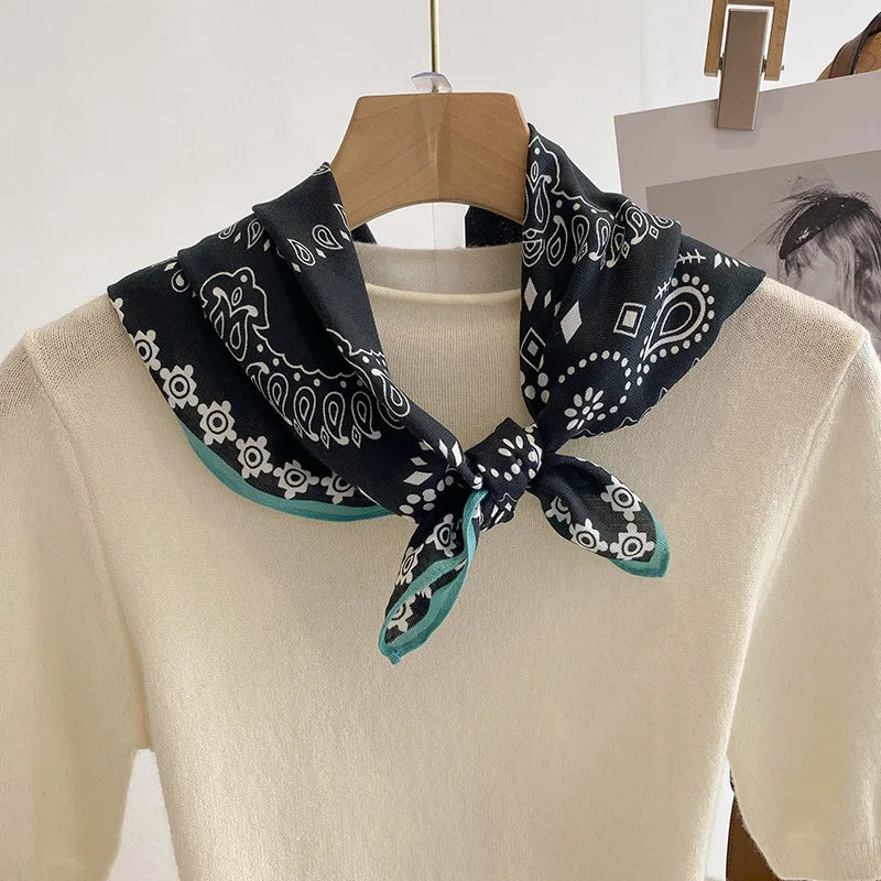 Breathable Cashew Print Silk Scarf for Women - Smarsty