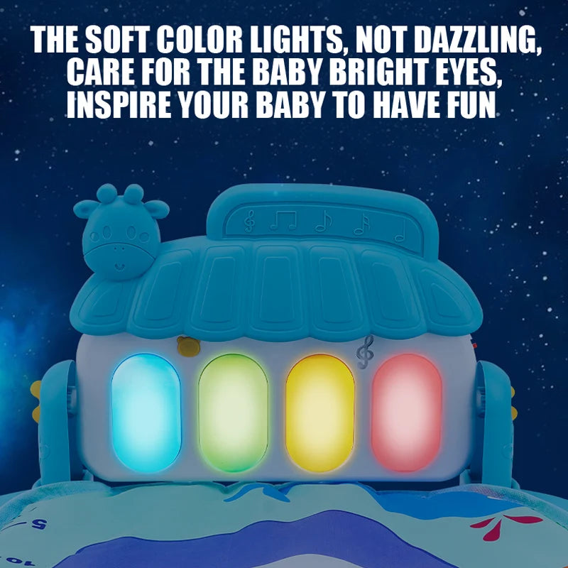 Baby Fitness Stand Music Play Gym Activity Toys Newborn Piano Crawling Blanket Pedal Game Pad Early Education 0-36 Months Gifts by Smarsty