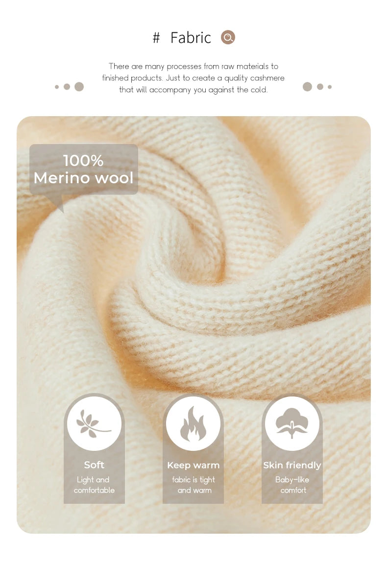 Fashion100% Merino Wool Sweater Cashmere Pullover Women Knitwear V-Neck Long Sleeve Autumn Winter Fashion Basic Clothing Tops - Smarsty