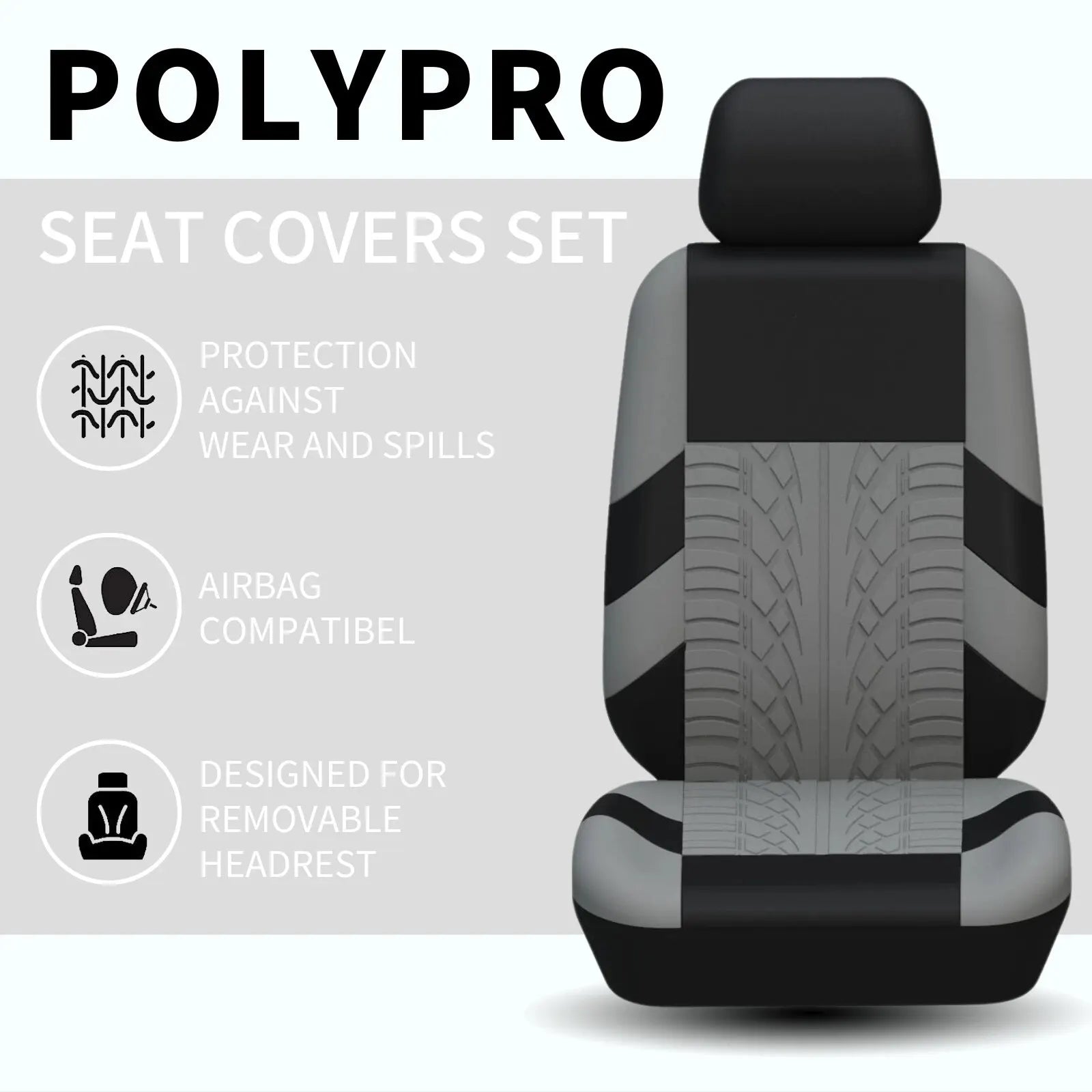 Universal Car Seat Covers Full Set Front And Rear Bench - Smarsty