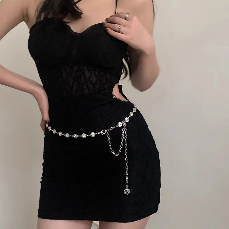 Metal Chatelaine Belt Thin Fashion Chain Accessory - Smarsty