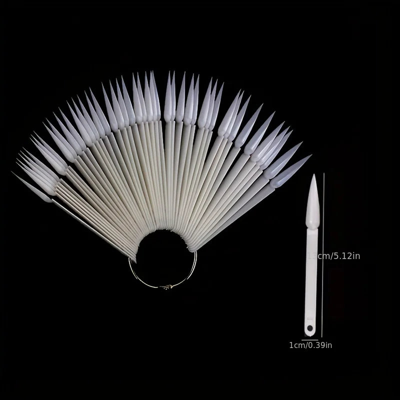 50Pcs Clear Nail Sample Sticks for Art Practice - Smarsty