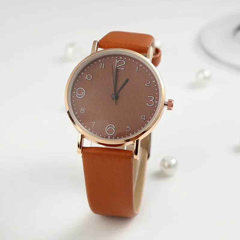 Women Casual Leather Analog Watch with Arabic Numbers - Smarsty