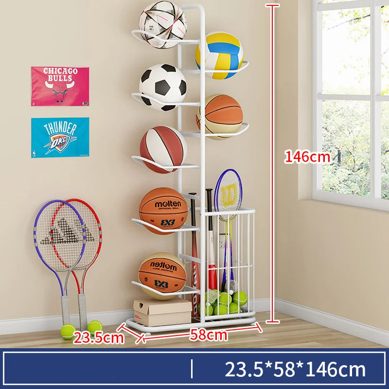Indoor Children Basketball Storage Rack Put Ball Football Storage Basket Placed Rack Kindergarten Volleyball Stand Holder Space by Smarsty
