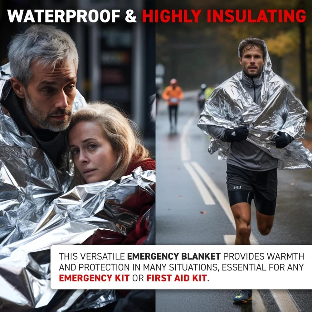 Survival Emergency Mylar Thermal Blanket Foil Space Blanket for NASA Body Warmer Outdoor First Aid Camping Gear Hiking Travel by Smarsty