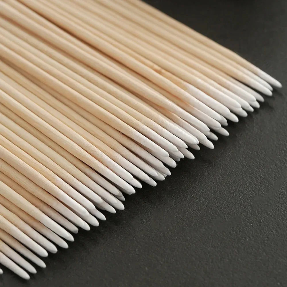 Wooden Tip Cotton Swabs for Nail Polish Removal - Smarsty