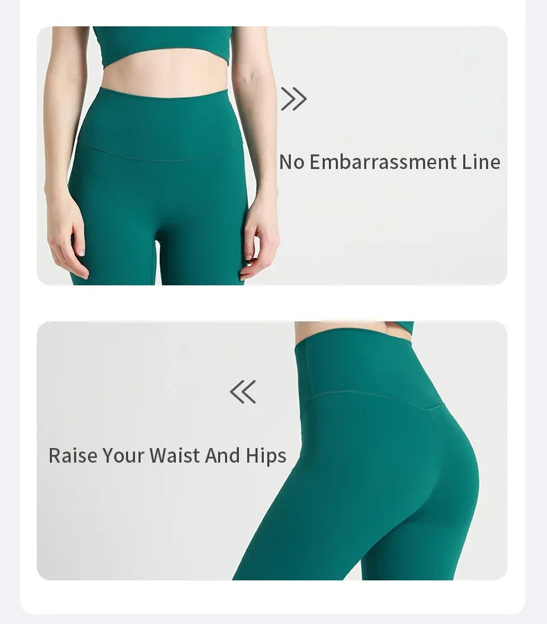Naked feeling Yoga Leggings Women High Waisted Hip Lifting Fitness Leggings Running Cycling Pants Breathable Sports Leggings - Smarsty