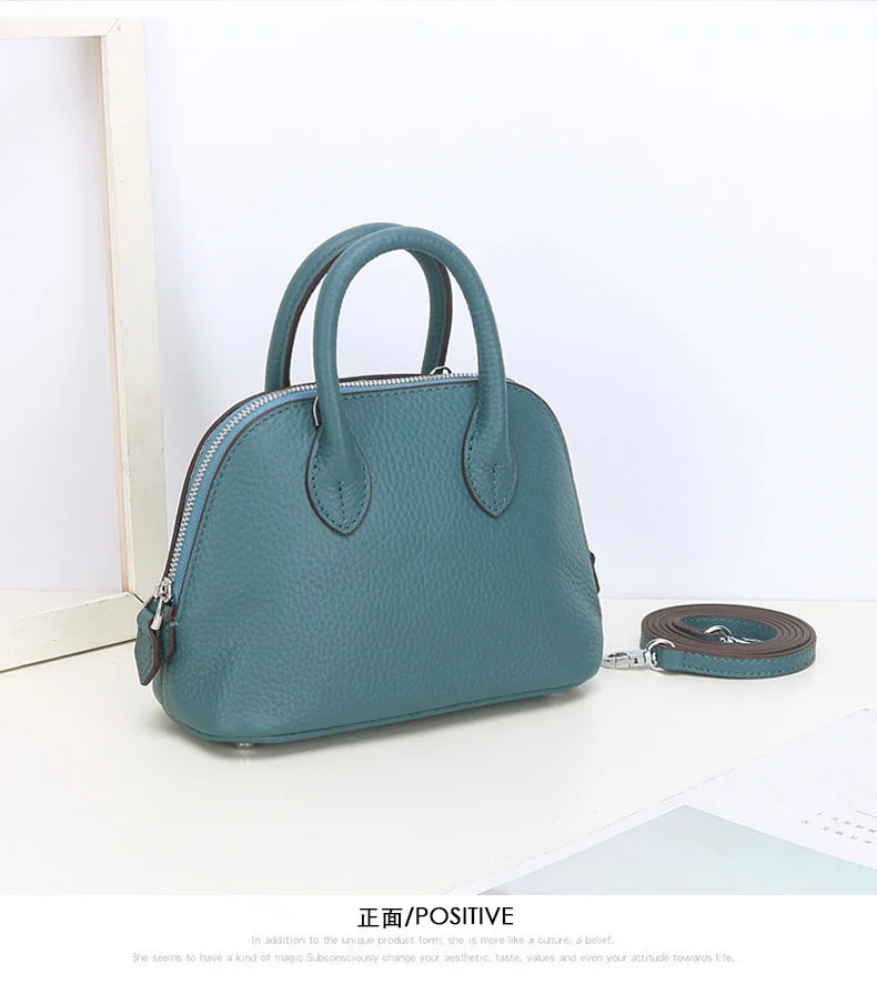 Cow Leather Shell Bag Crossbody Women Messenger Style - Smarsty
