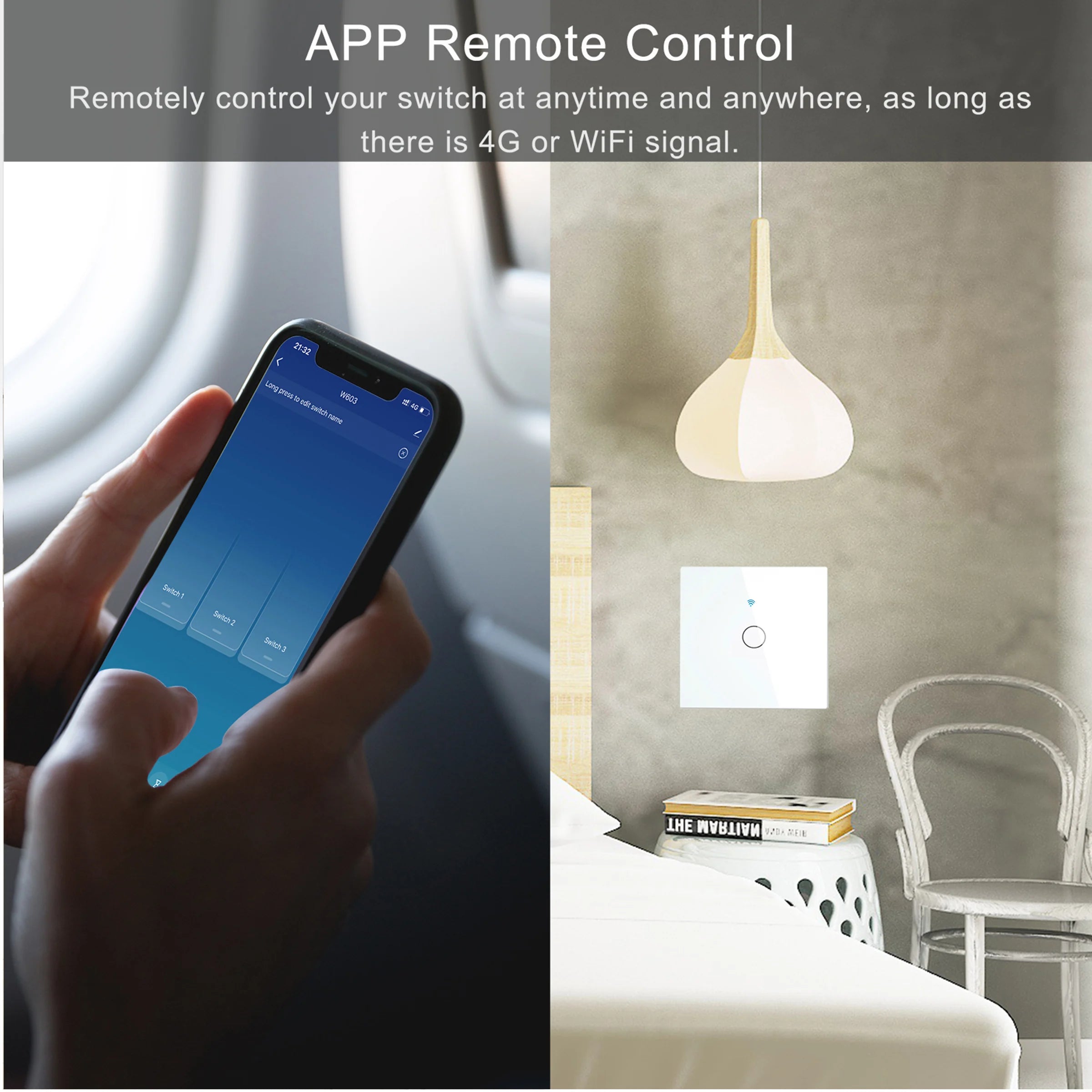 Smart WiFi Touch Light Switch with Remote Control - Smarsty