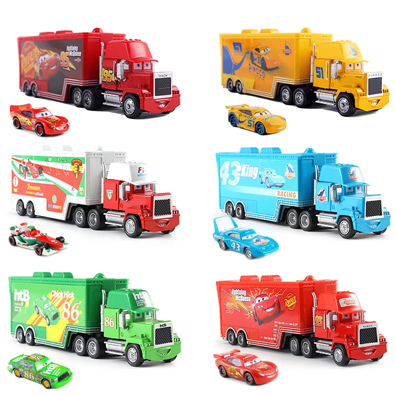 Disney Pixar Cars And Trucks Toy Set The King Cruz Lightning Mcqueen Mike Uncle 1/43 Diecast Model Trucks Toys Gift For Kids by Smarsty