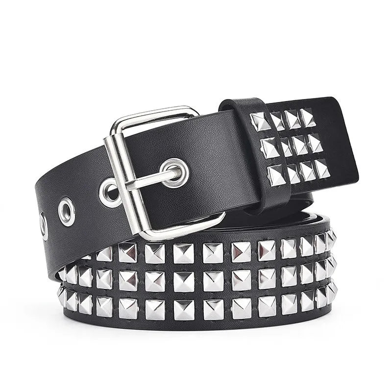Unisex Punk Pyramid Rivet Belt Stylish Metal Hardware - Smarsty