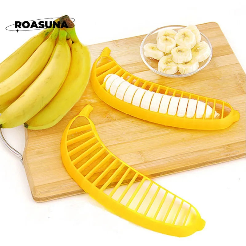 Eco-friendly Banana Slicer Cutter:Premium Plastic Kitchen Tool for Fruits&Vegetables-Ideal for Slicing, Cutting Cucumbers & More by Smarsty