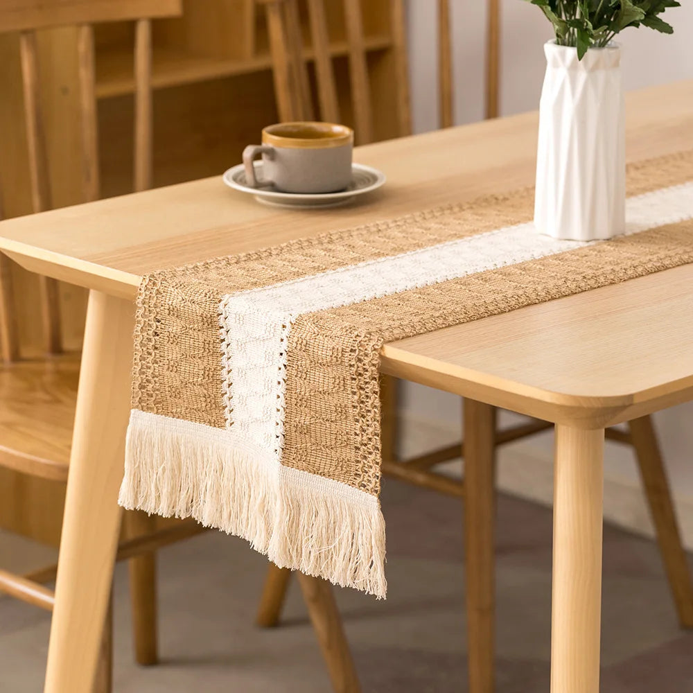 Cotton Linen Table Runner for Elegant Wedding Decor - Smarsty