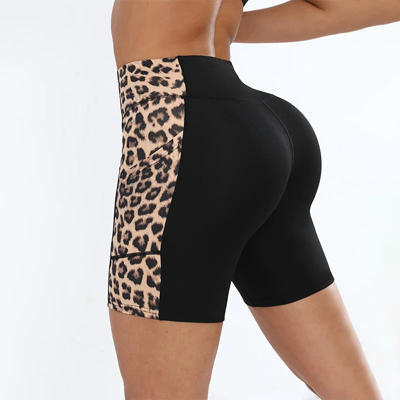 Colorblocked High Waist Yoga Shorts,Shorts for Women Tummy Control Workout Shorts for Women - Smarsty
