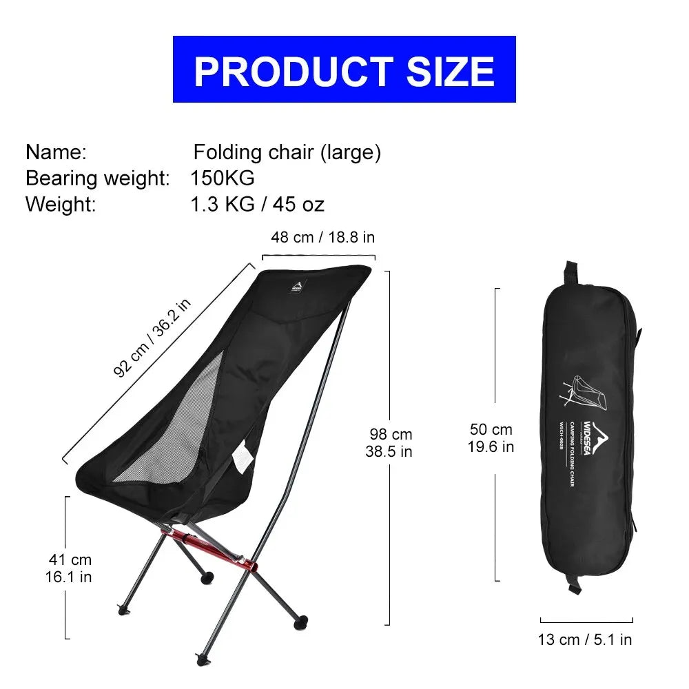 Widesea Camping Fishing Folding Chair Tourist Beach Chaise Longue Chair for Relaxing Foldable Leisure Travel Furniture Picnic by Smarsty