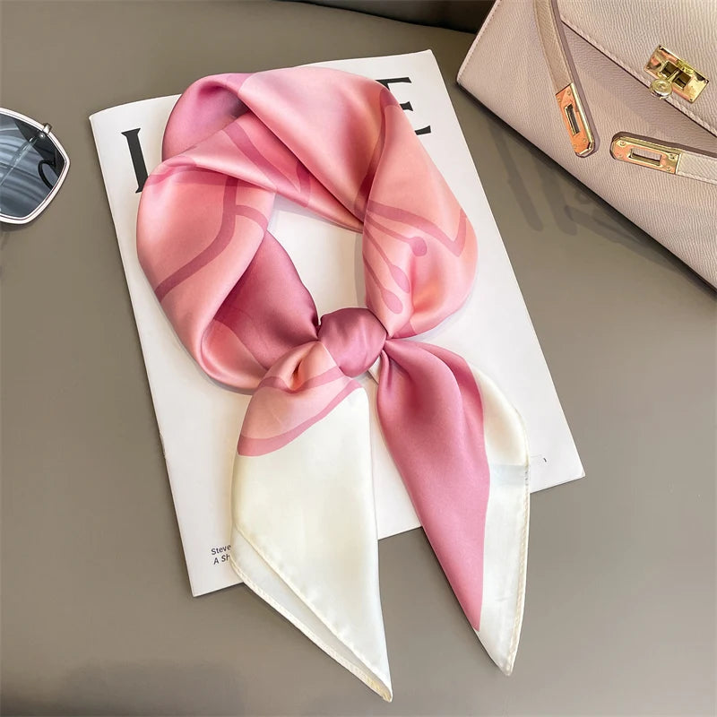 Luxury Silk Satin Headscarf for Women with Plaid Print - Smarsty