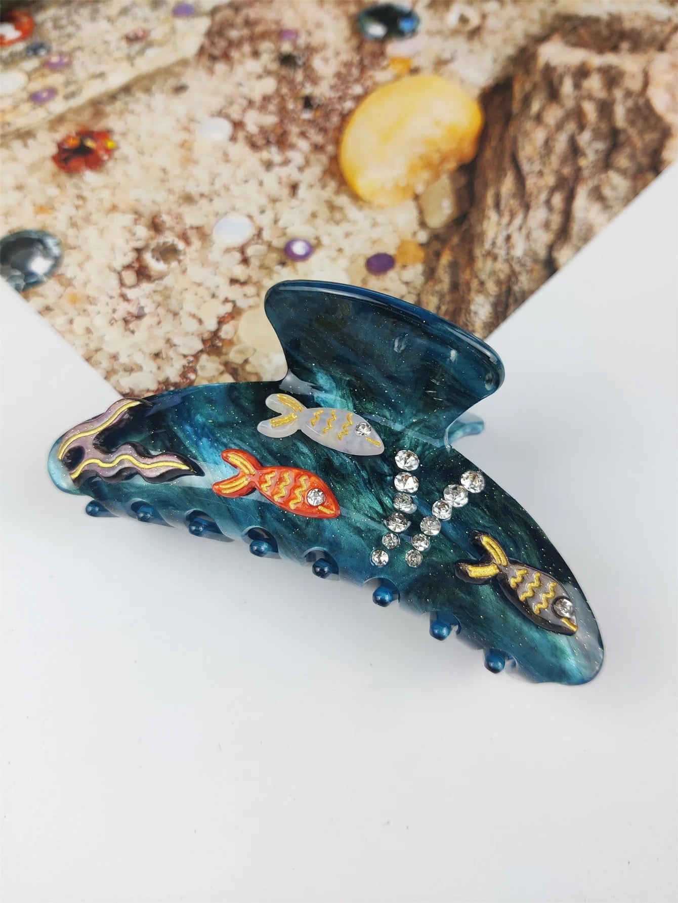 Handmade Large Sea Hair Claw Clips Acetate Beach Starfish - Smarsty