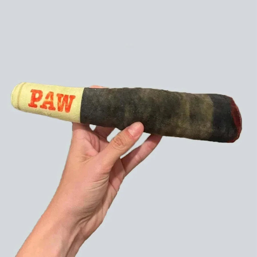 Funny Interactive Cigar Plush Squeaky Dog Toy - Smarsty