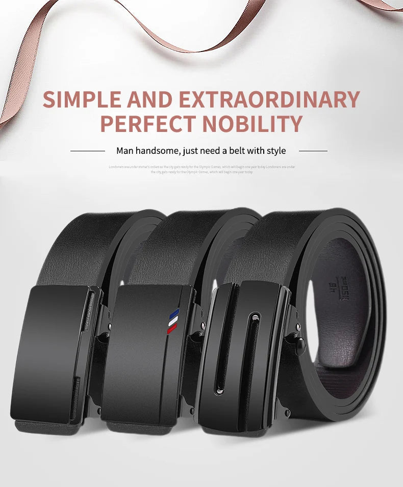 Luxury Genuine Leather Belt for Men with Automatic Buckle - Smarsty