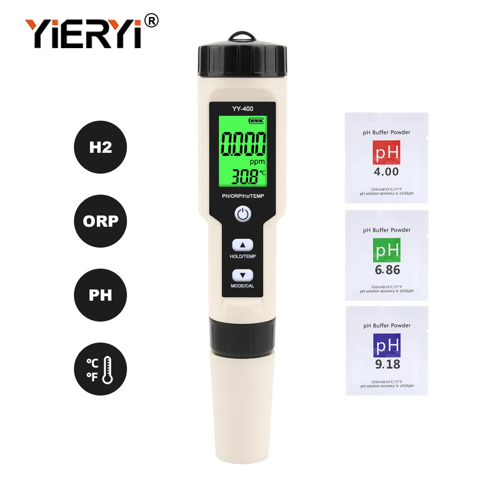 Yieryi Hydrogen Water Tester Monitor with PH ORP Temp Features - Smarsty