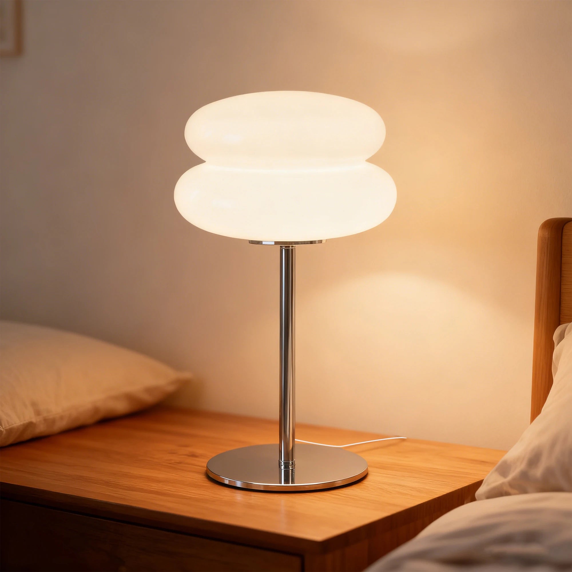 Bedroom Mushroom lamp, Medieval Modern Bedside Table lamp, dimmable Retro Egg Tart Headlight, Unique Home Mushroom Decoration Ae