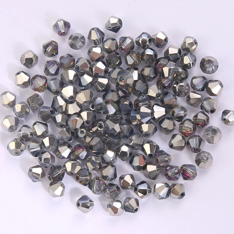 100Pcs 4MM Glass Bicone Beads for Jewelry Making - Smarsty