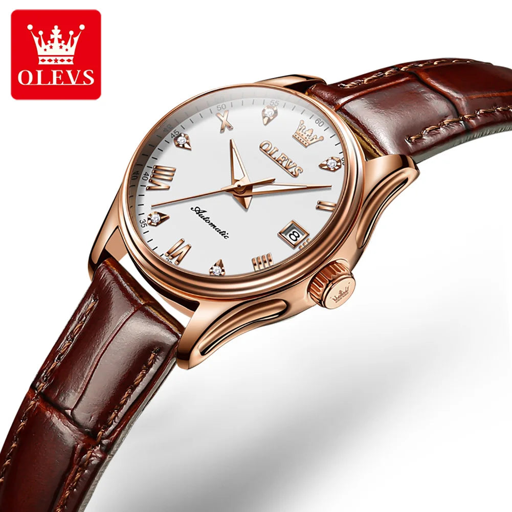 OLEVS Women's Luxury Waterproof Automatic Wristwatch - Smarsty