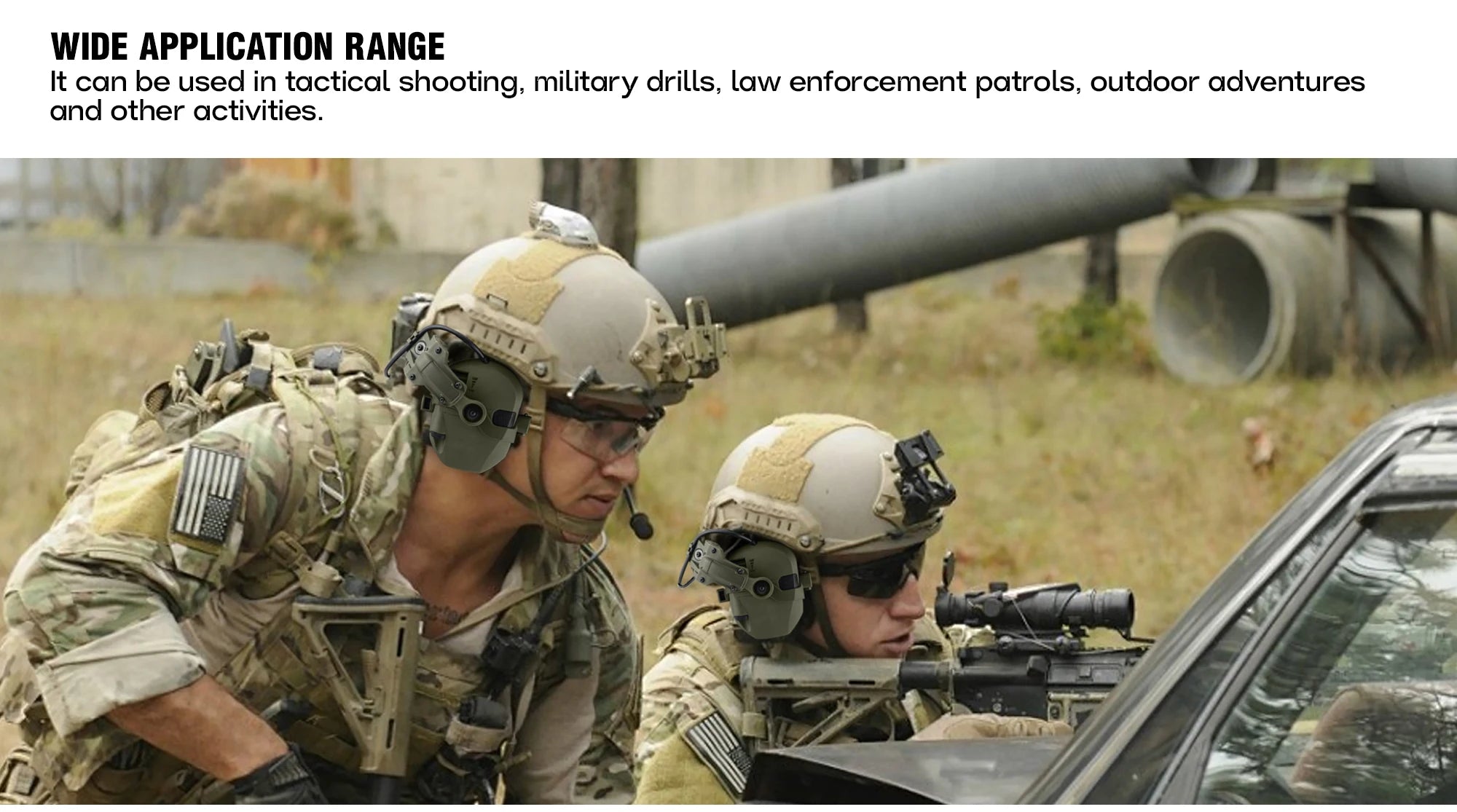 Active Helmet Mounted Earmuffs For Shooting Electronic Hearing Protection Ear Protect Noise Reduction Active Hunting Headphone