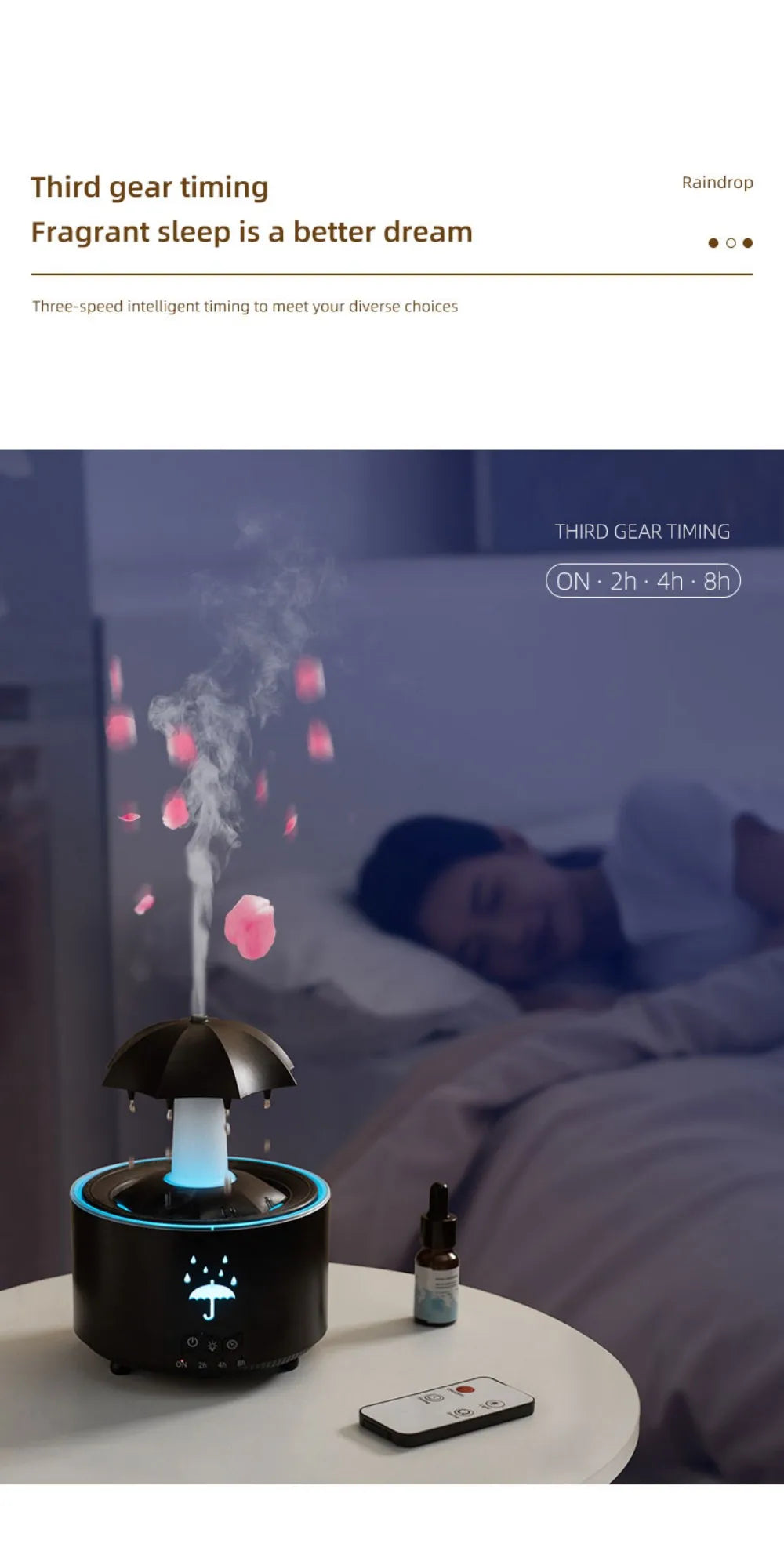 Rotating Umbrella Humidifier with Colorful Night Lights - Smarsty