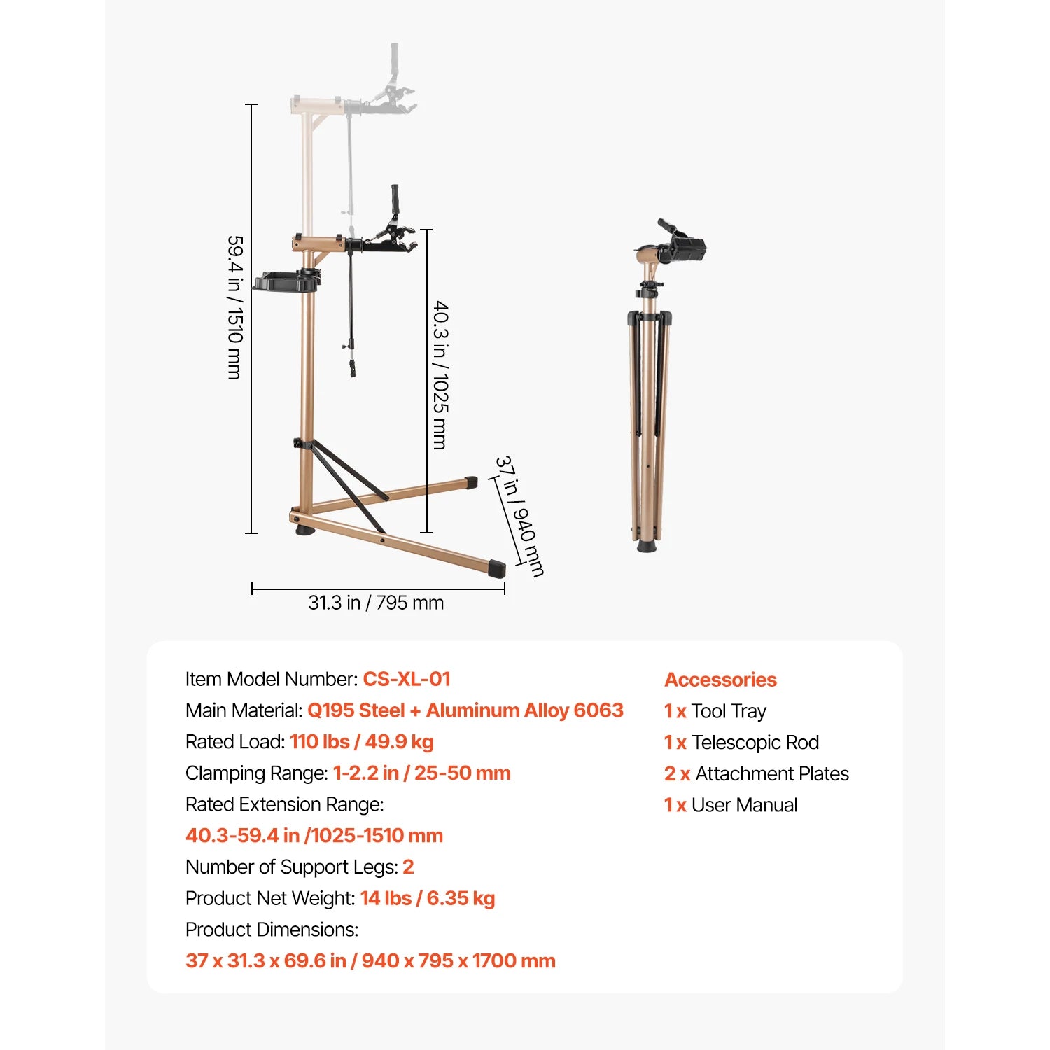 SucceBuy Bike Repair Stand 66/85/88/110lb Heavy-duty Bicycle Work Stand Foldable Bicycle Maintenance Rack for Mountain&Road Bike - Smarsty