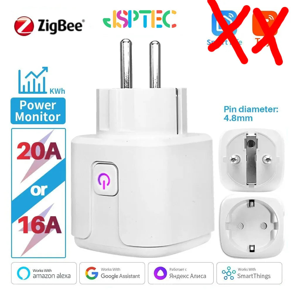 Zigbee Smart Plug With Power Monitoring And Voice Control - Smarsty