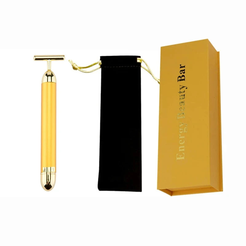 24K Gold Electric Face Roller for Youthful Skin - Smarsty
