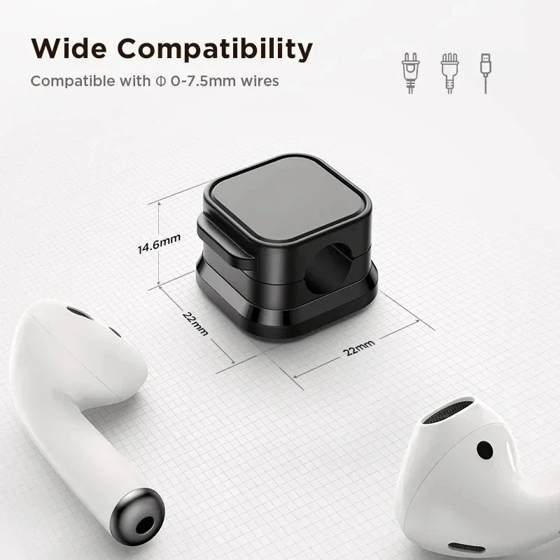 Magnetic Cable Clip Cable Holder Adhesive Wire Keeper Cord Cable Organizer for Home Office Under Desk Management - Smarsty