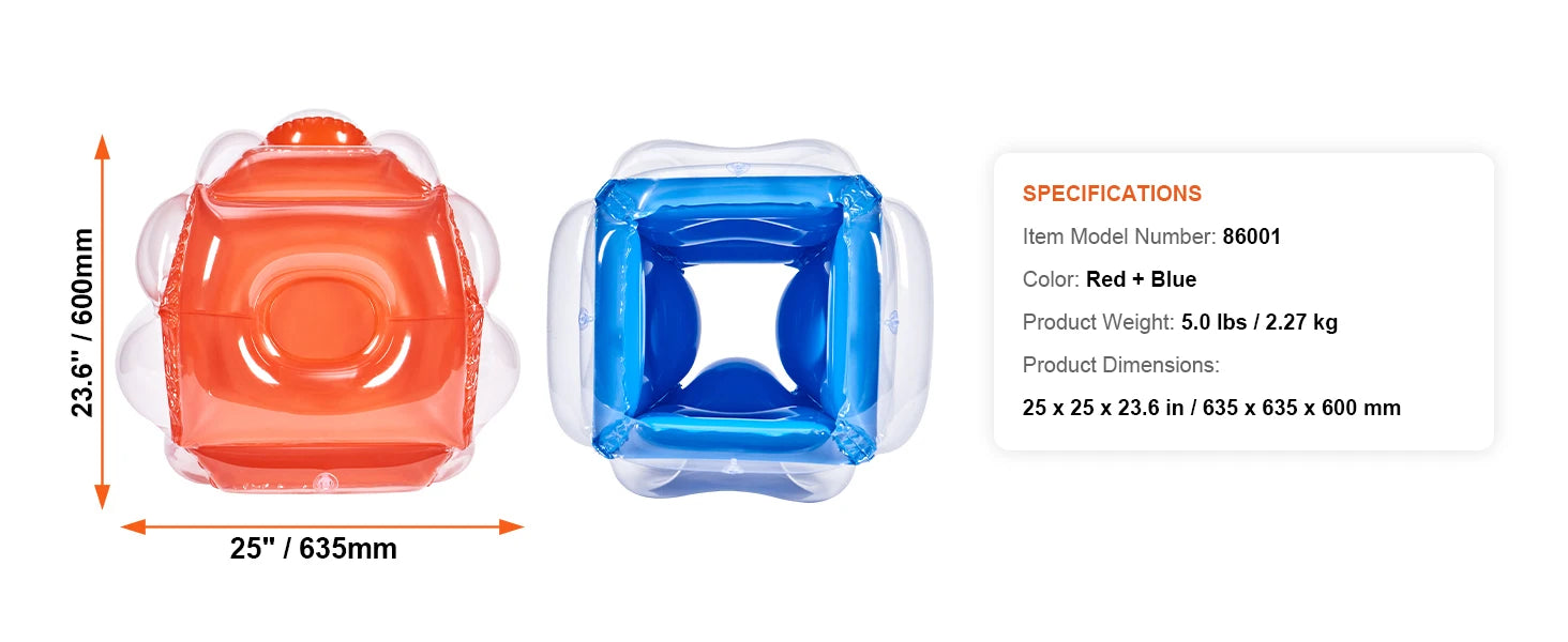 SucceBuy 2-Pack 2/3FT Inflatable Bumper Balls Body Sumo Zorb Balls for Kids & Teens Durable PVC Human Hamster Bubble Balls